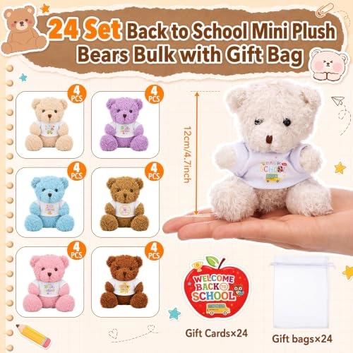 Back to School Bear - 12 cm - Assorted Styles