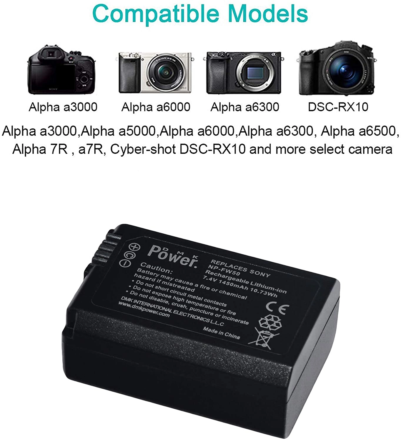 NP-FW50 Battery + Single USB Battery Charger