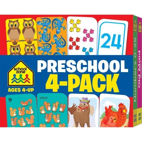 School Zone Preschool Flash Card - 4 pieces