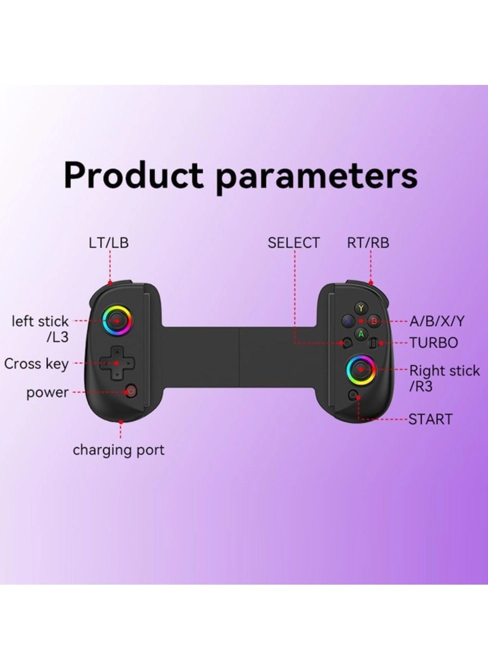 D8 Telescopic Mobile Phone Gamepad - Android iOS PS3 PS4 Switch PC