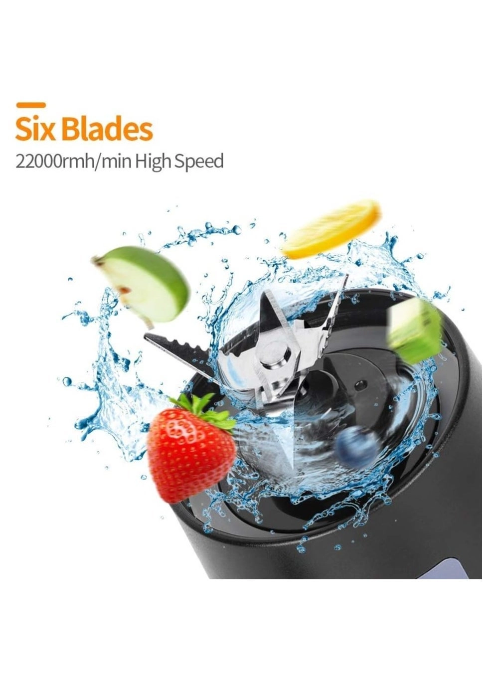 Portable Blender Smoothie Maker - Rechargeable Leakproof Lid Sip Spout