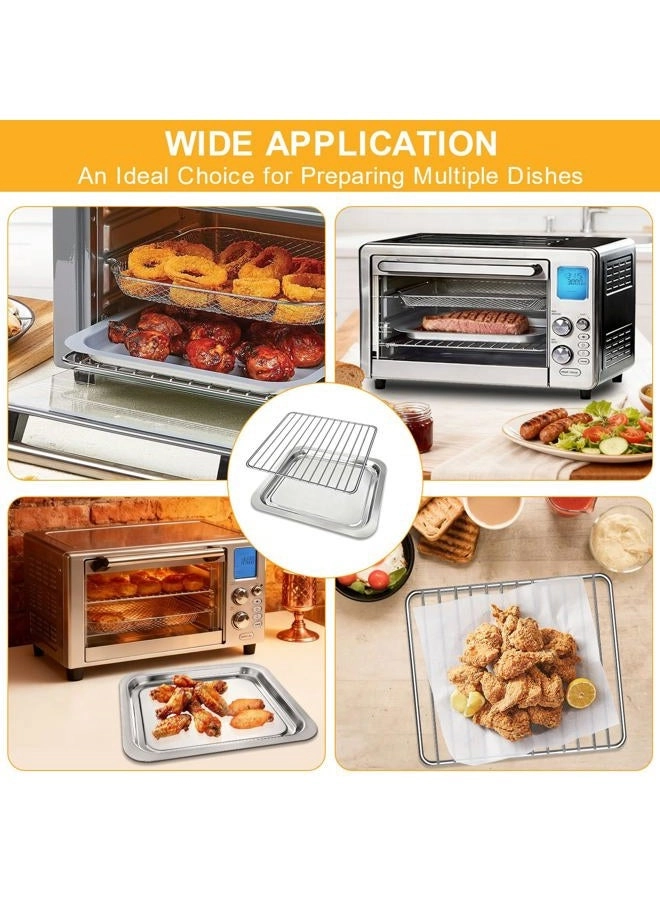 Air Fryer Grill Pan - 12''×10'' + Air Fryer Wire Rack - 12.4''×10''