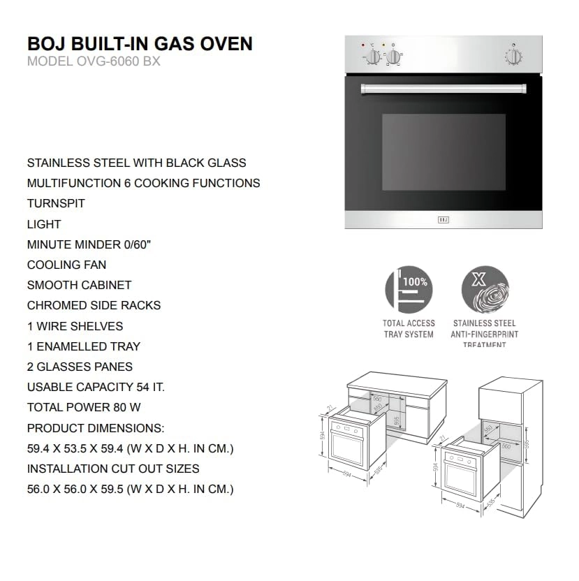 OVG 6060BX 60CM Gas Oven