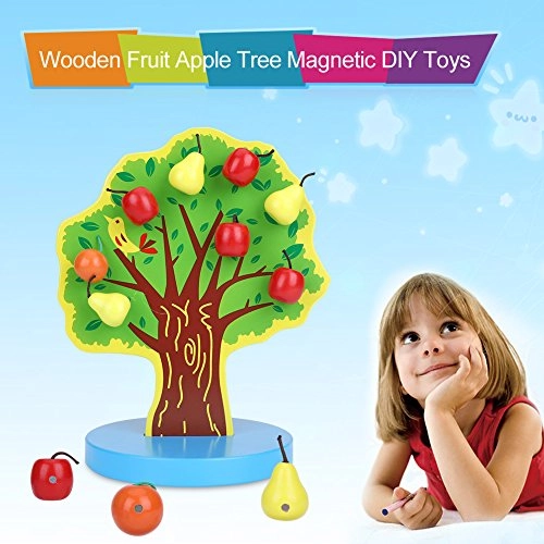 Wooden Magnetic Fruit Apple Tree - 16 pieces