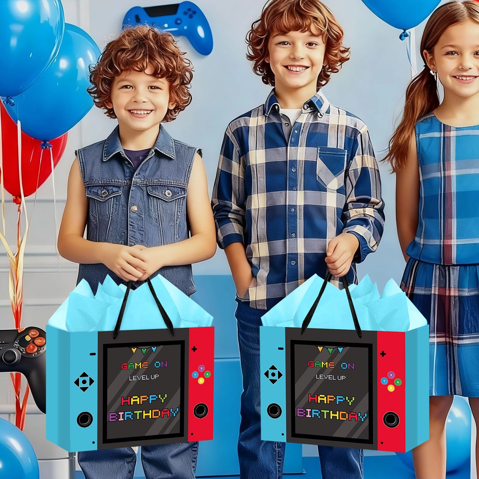 Video Game Birthday Gift Bag - 1 count Party