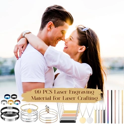 99 Pcs Laser Engraving Materials - 46 Jewelry Engraving Accessories for Laser Engraver