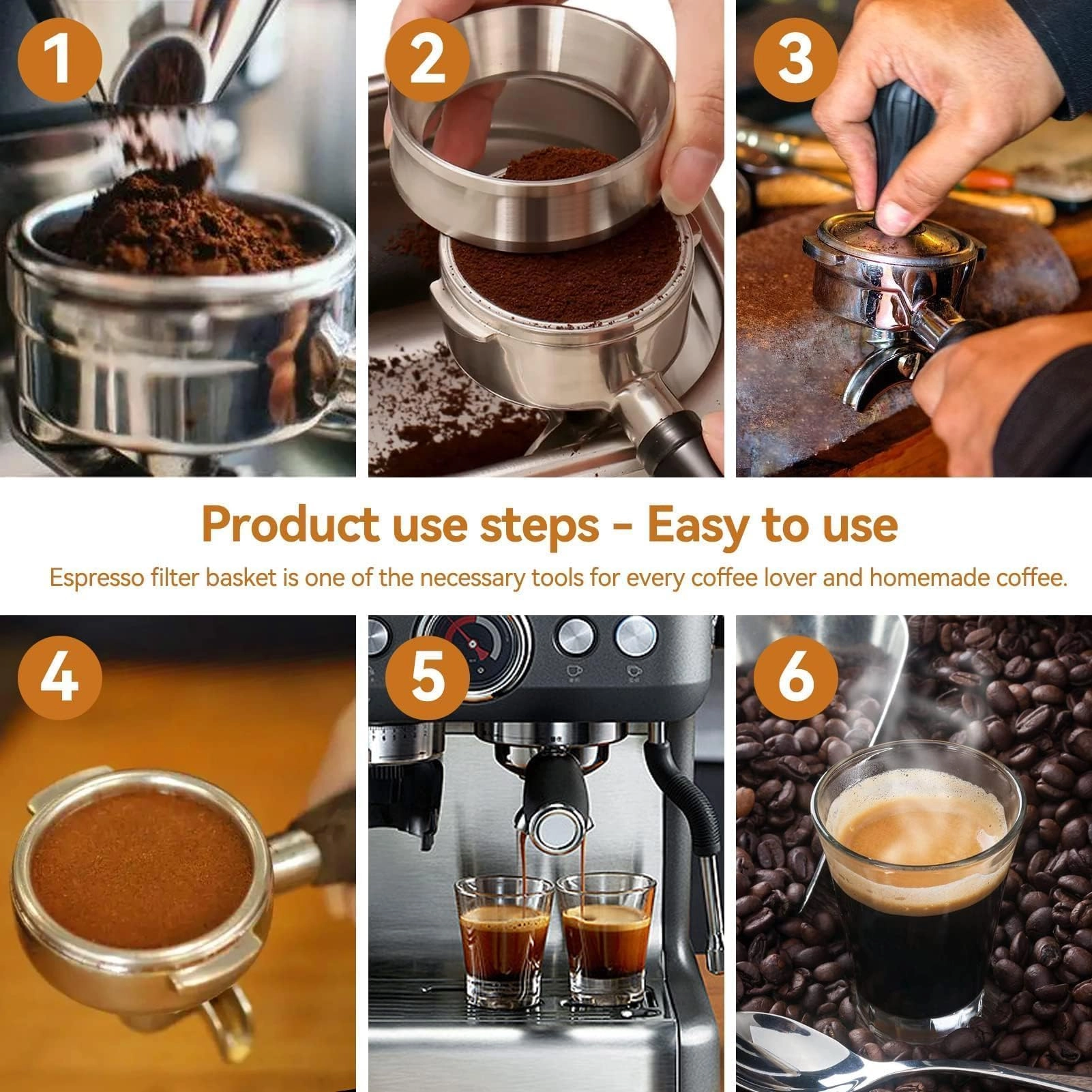 Espresso Filter Basket - 58mm Stainless Steel Double Cup