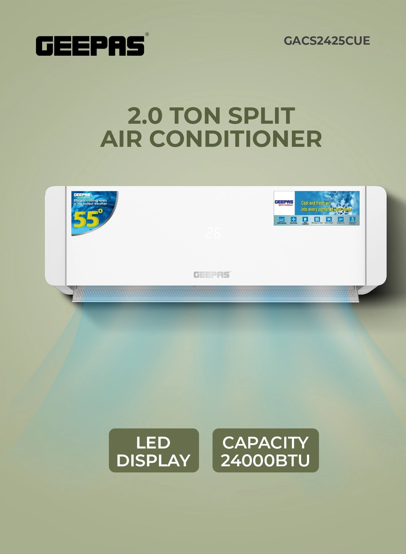 GEEPAS GACS2425CUE - 3120 W