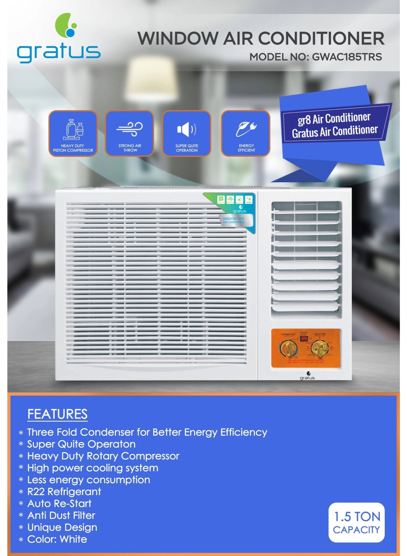 GWAC185TRS - 1.5 Ton