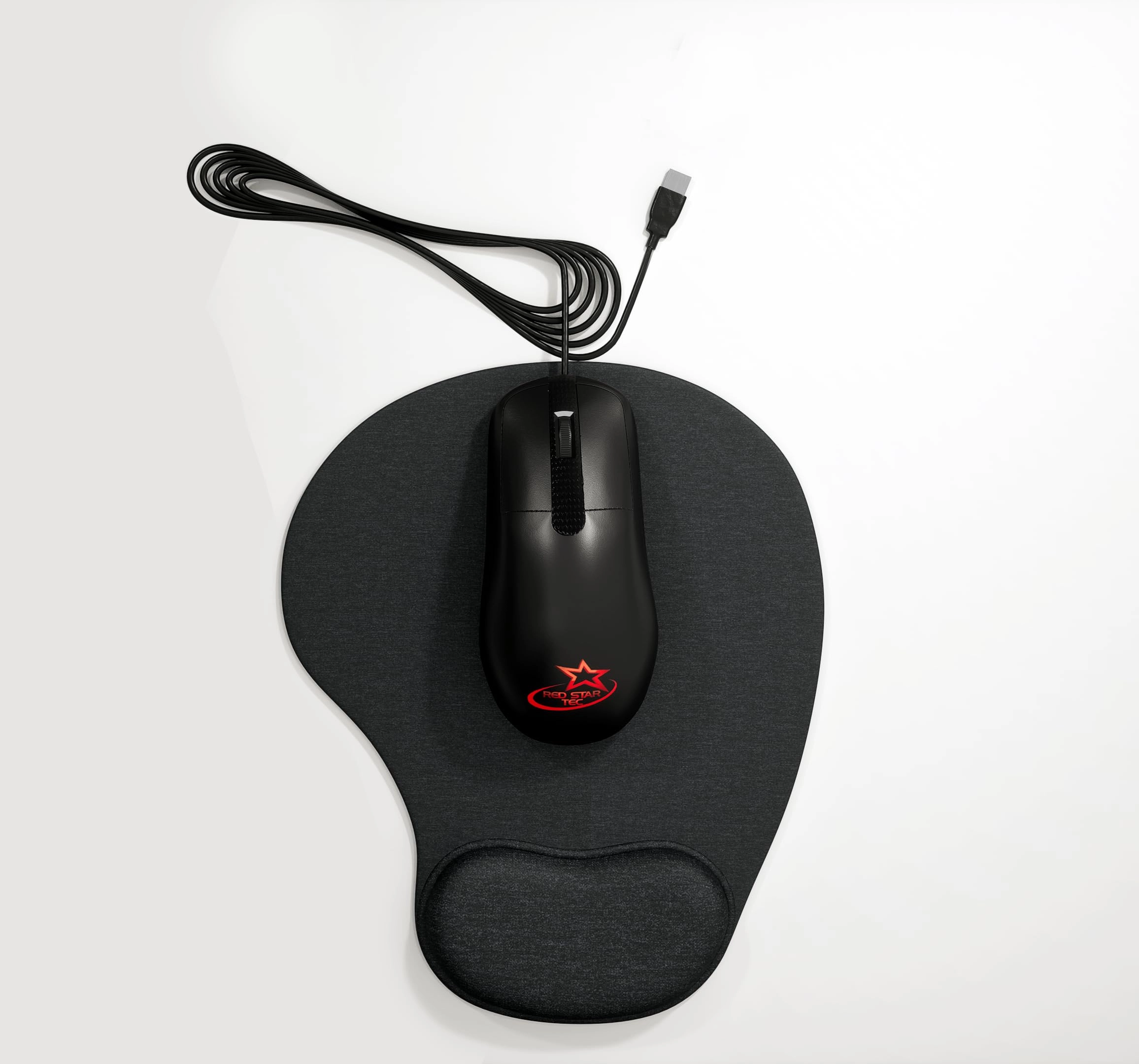 RED STAR TEC Wired Mouse - USB + Mouse Pad