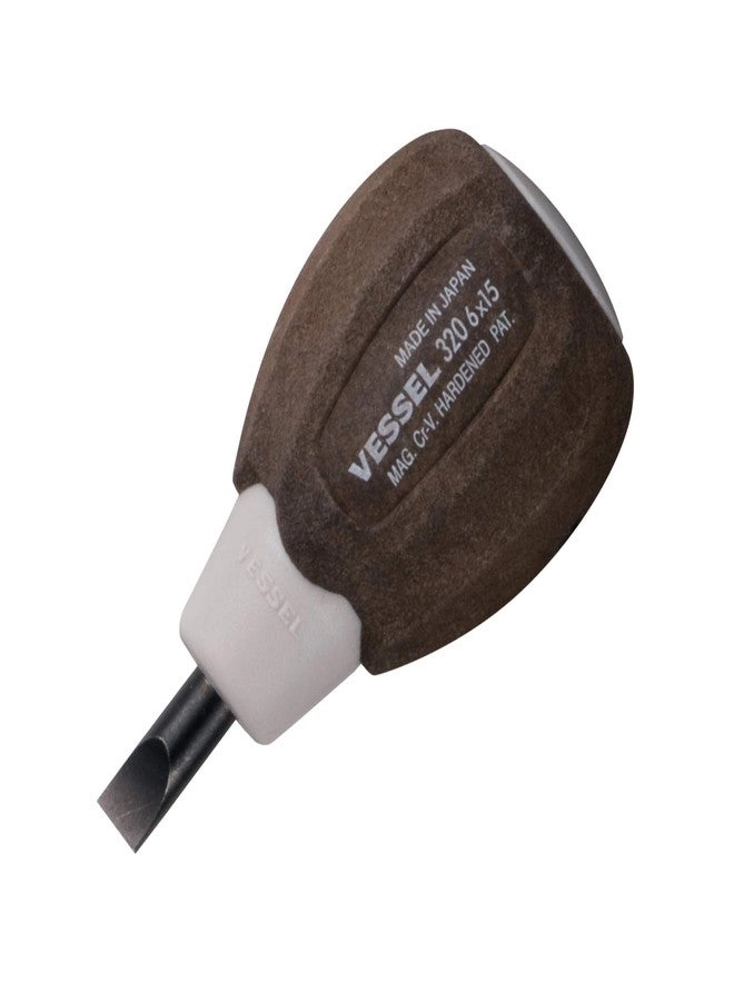 VESSEL WOOD-COMPO Stubby Screwdriver 6x15 (1/4"x19/32")