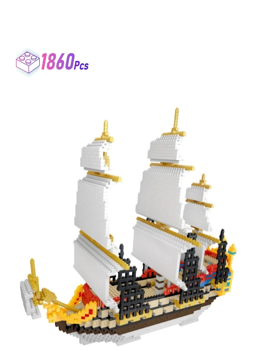 Y&D Micro Mini Blocks Sailing Ship - 1860 pcs