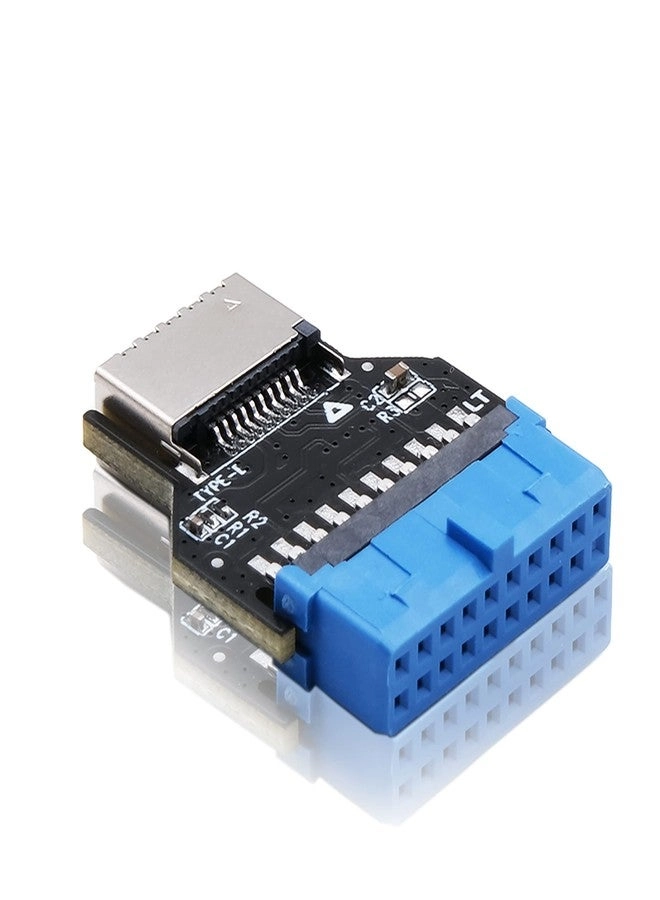 EZDIY-FAB USB 3.0 Internal Header to USB 3.1/3.2 Type-C A-Key Front Panel Adapter - 19-Pin to 20-Pin 180 Degrees 5Gbps