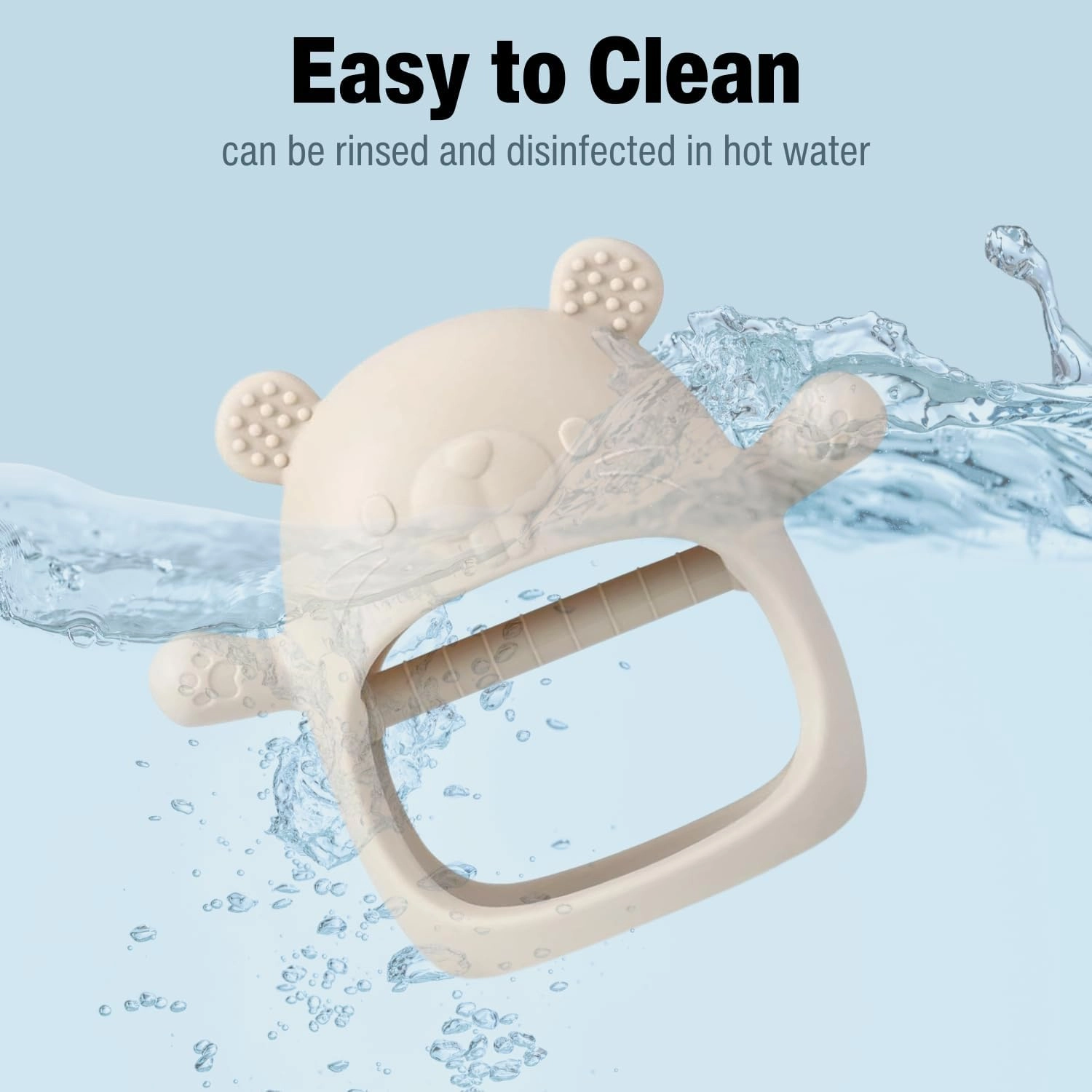 2 in 1 Teether - Beech Wood, Silicone