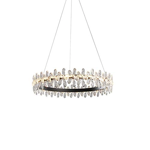 Nordic Crystal Flowers Chandelier - Black warm light