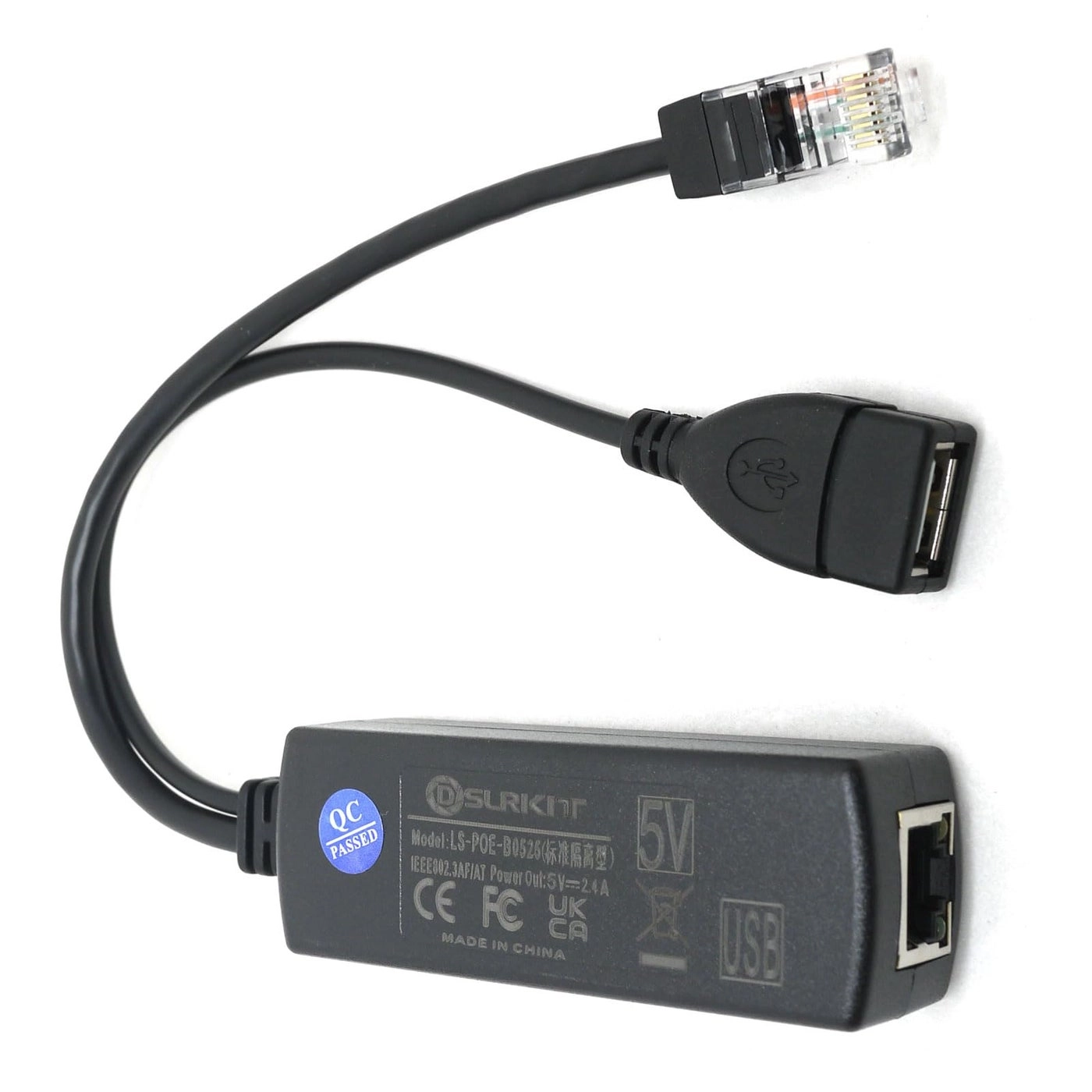 Active PoE Splitter - 48V to 5V 802.3af