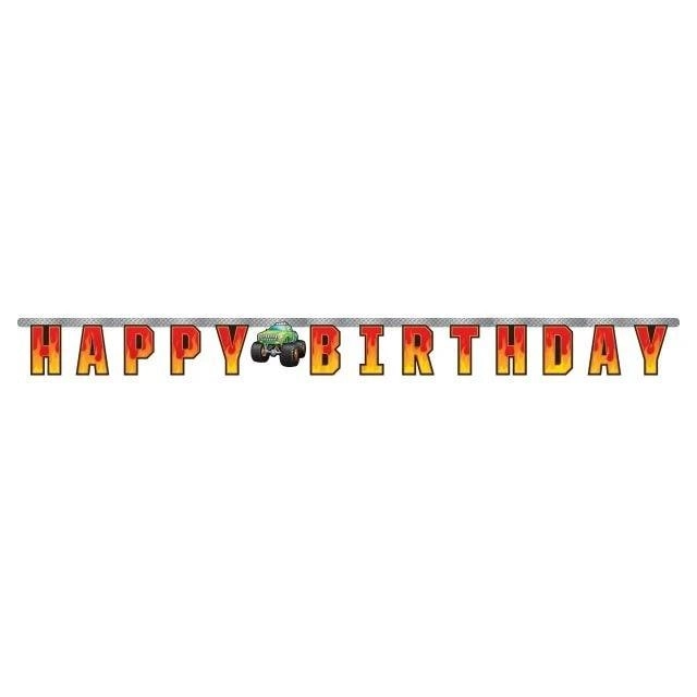 CREATIVE CONVERTING Monster Truck Rally Jointed Banner - 1pcs
