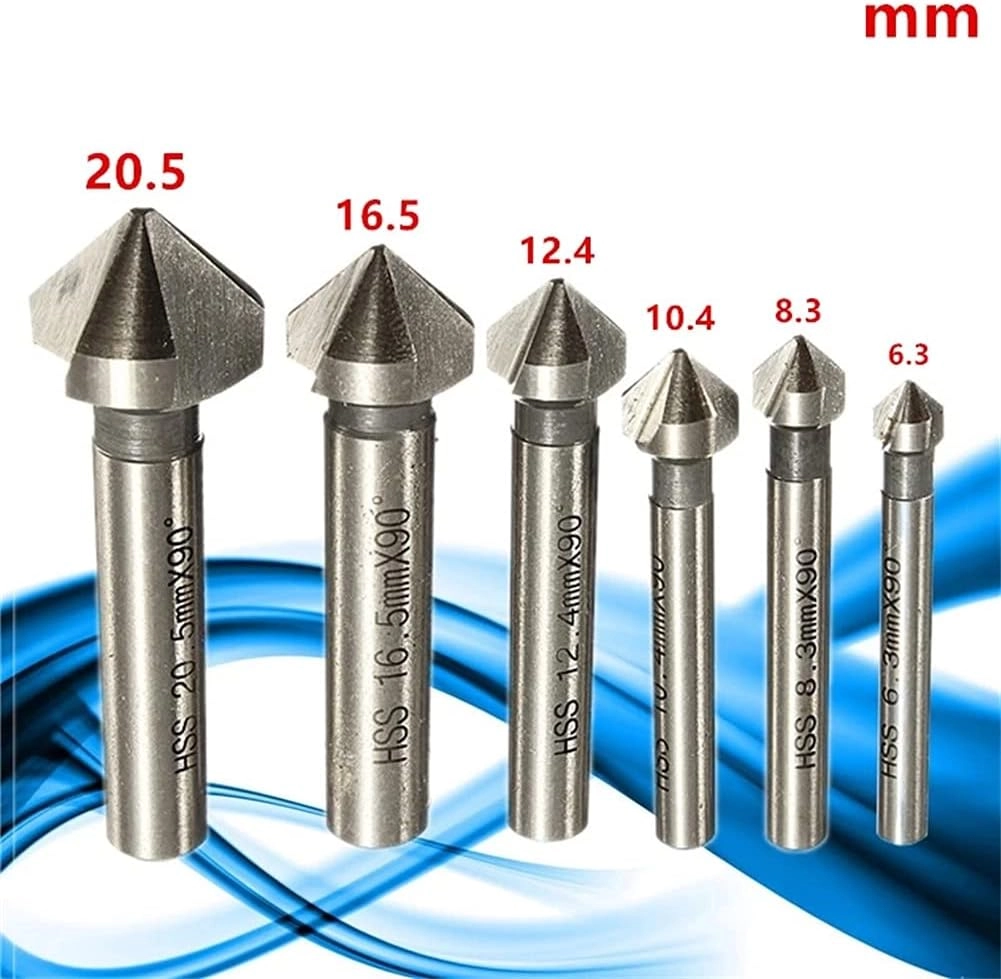 Countersink Drill Bit Set - high speed steel 4341 6pcs 6.3-20.5mm