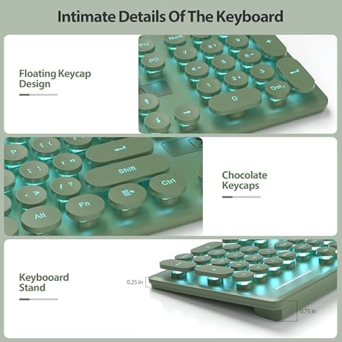 Ergonomic Wireless Rechargeable Bluetooth Keyboard - Wired/Wireless