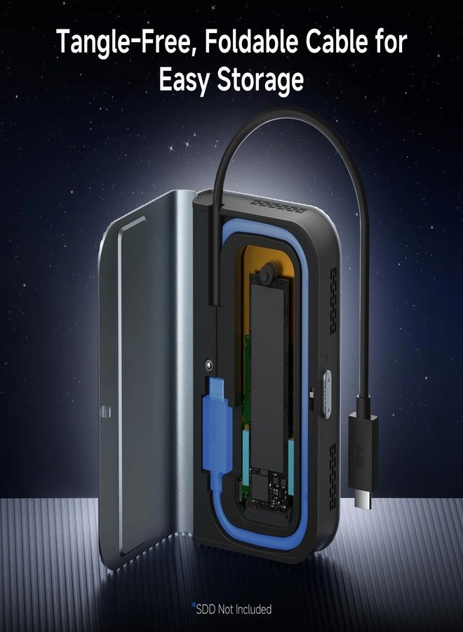 40Gbps Portable USB4 / Thunderbolt 4 SSD Enclosure - M.2 NVMe Tool-Free