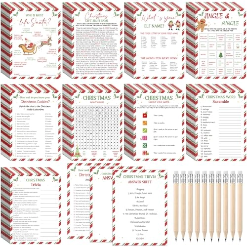 saypacck Christmas Trivia Party Game - 109 Pcs
