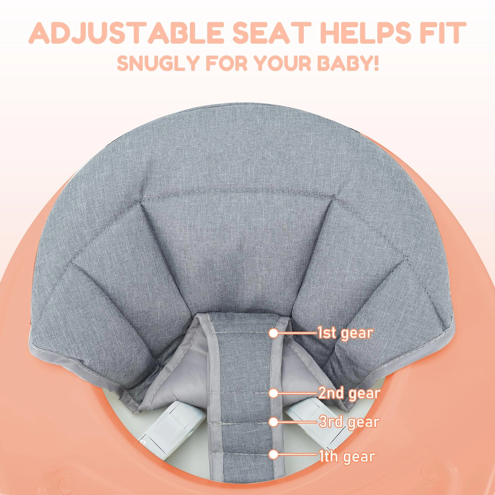 Baby Walker - Foldable 5-Position Height Adjustable