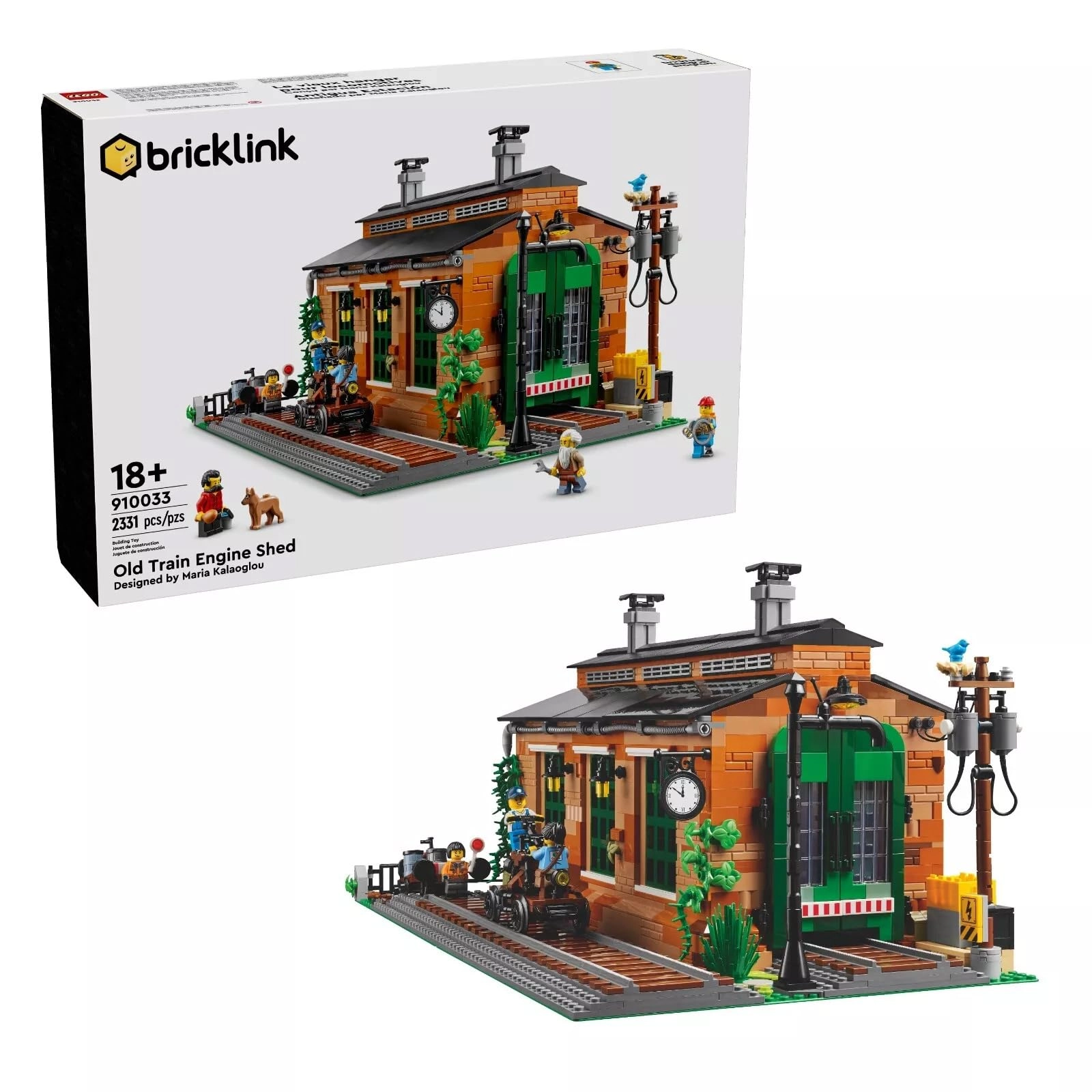 LEGO Old Train Engine Shed (910033) - Detailed Workshop 6 Minifigures
