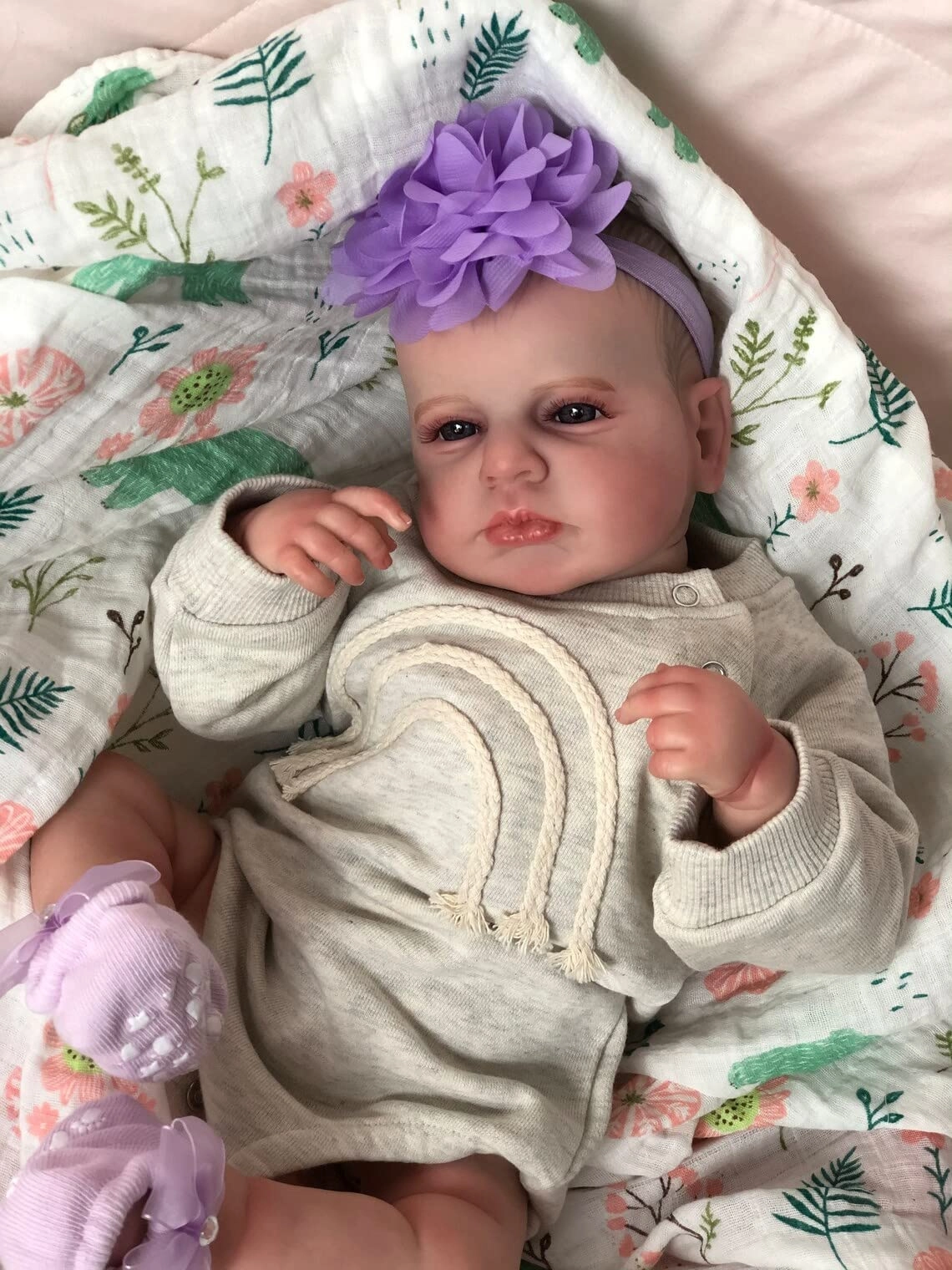 Enjoy with Love Loulou Reborn Baby Doll - 19 Inch Awake