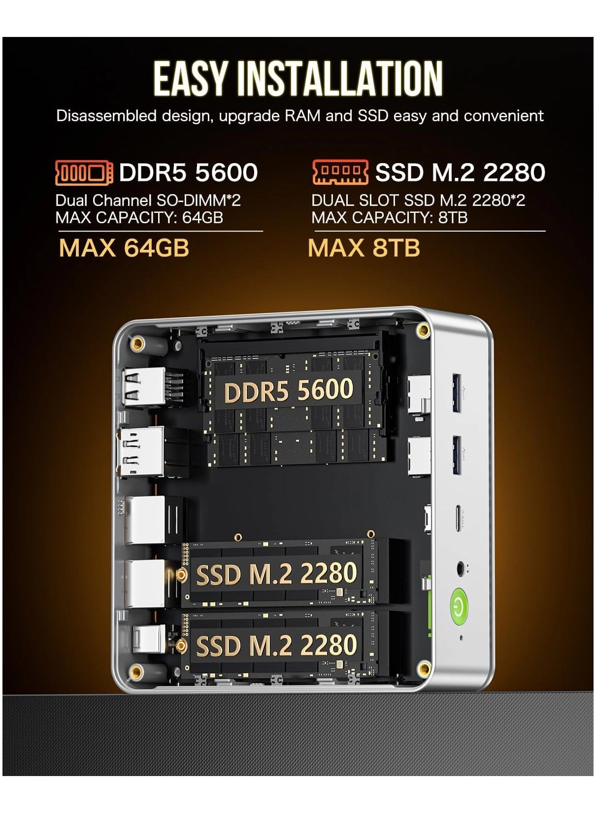 NucBox K8 - SSD 1TB 32GB Ryzen 7 8845HS