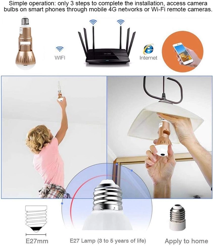 Light Bulb Security Camera 1080P