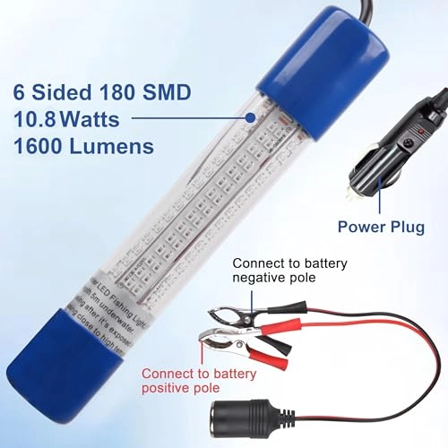 Underwater Fishing Light - 10.8W 12V-24V 1600 lumens