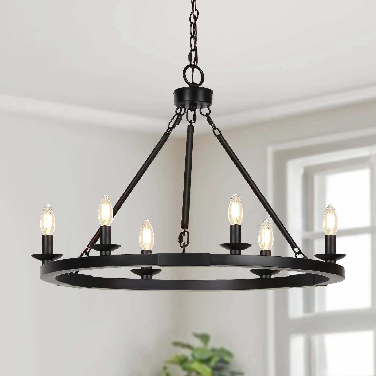 Seaside village Wagon Wheel Chandelier - 914mm