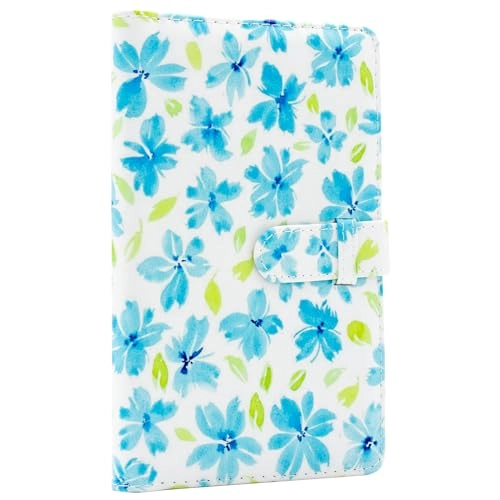 96 Pockets Photo Album - Large Capacity Blue flowers