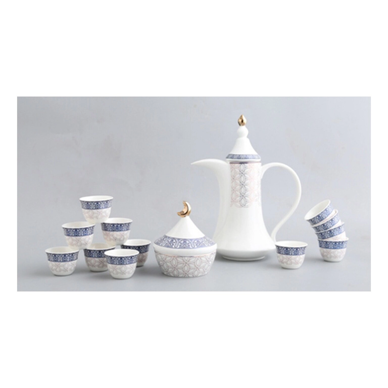 Cawa Coffee Cups - 16 pcs + Dallah + Dates Bowl