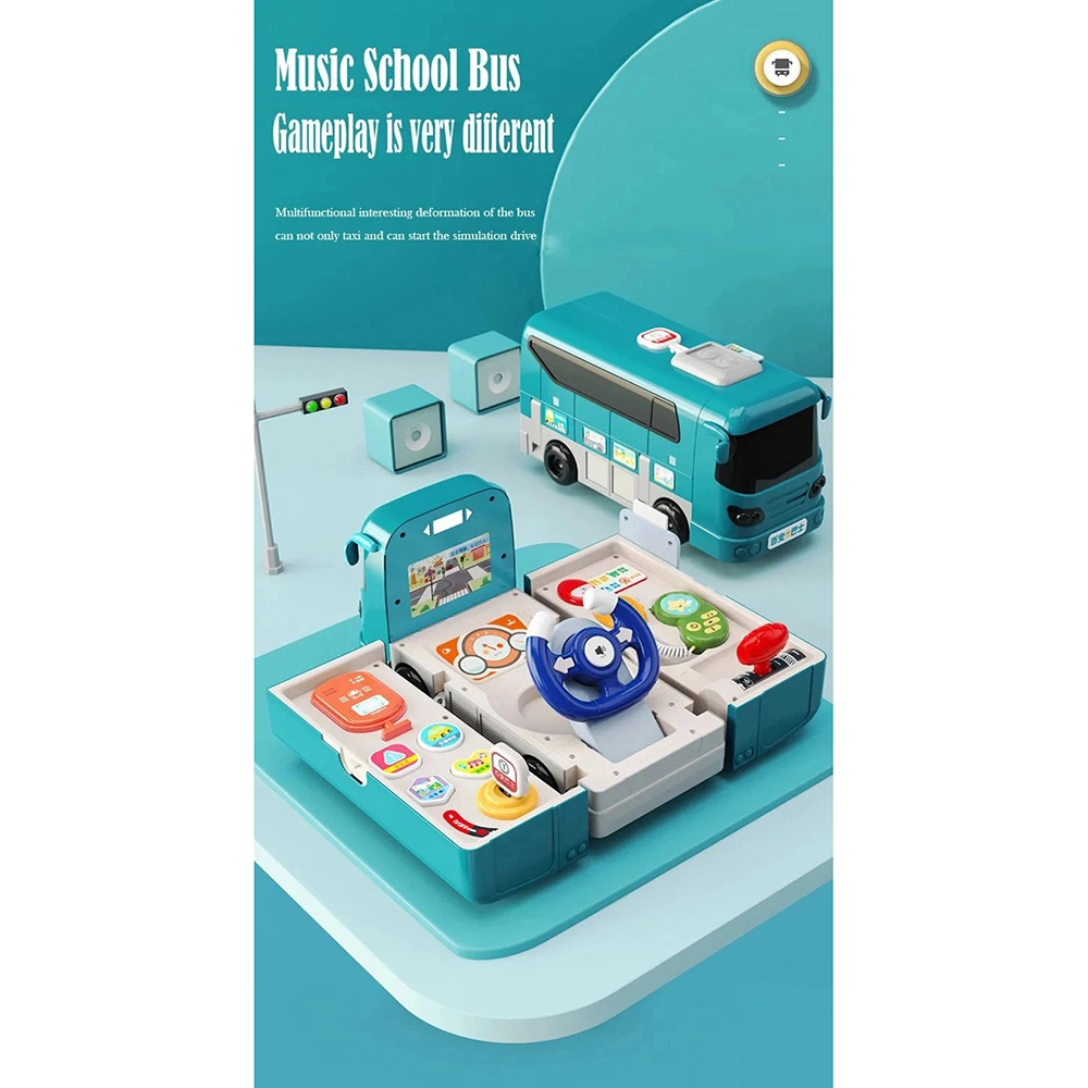 Musical Convertible School Bus Toy - Suitable for 3 years and above