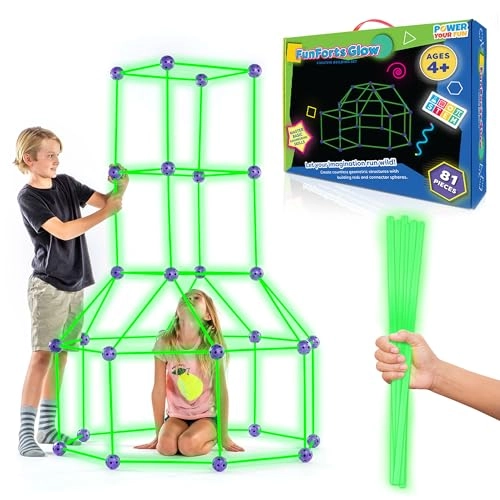 Power Your Fun Fun Forts Glow Fort - 81 Pack Glow in the Dark