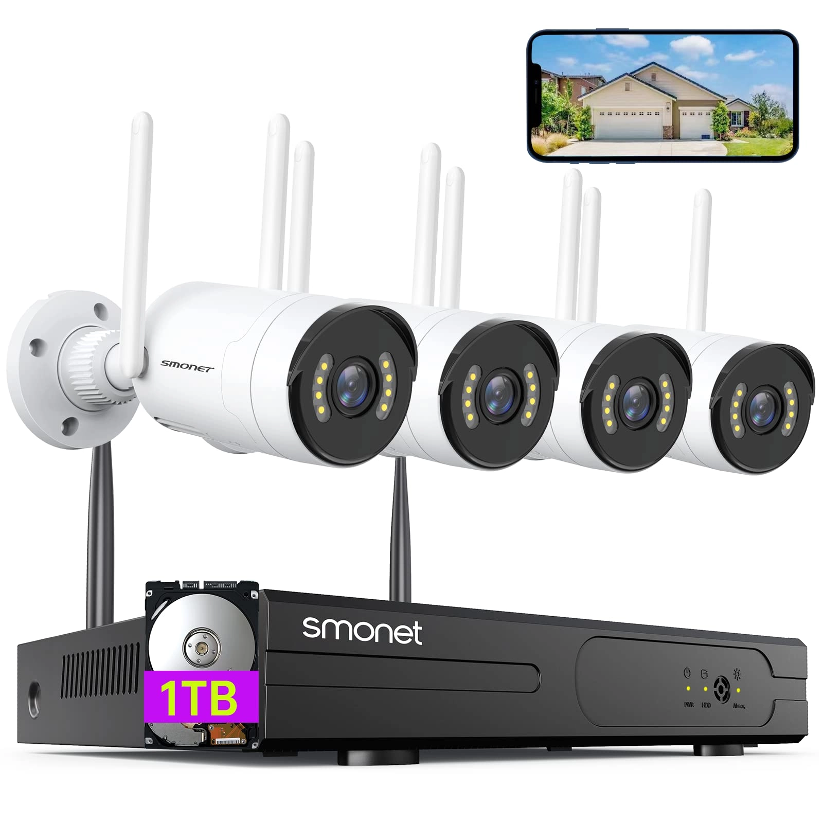 SMONET WiFi Security Camera System 3MP