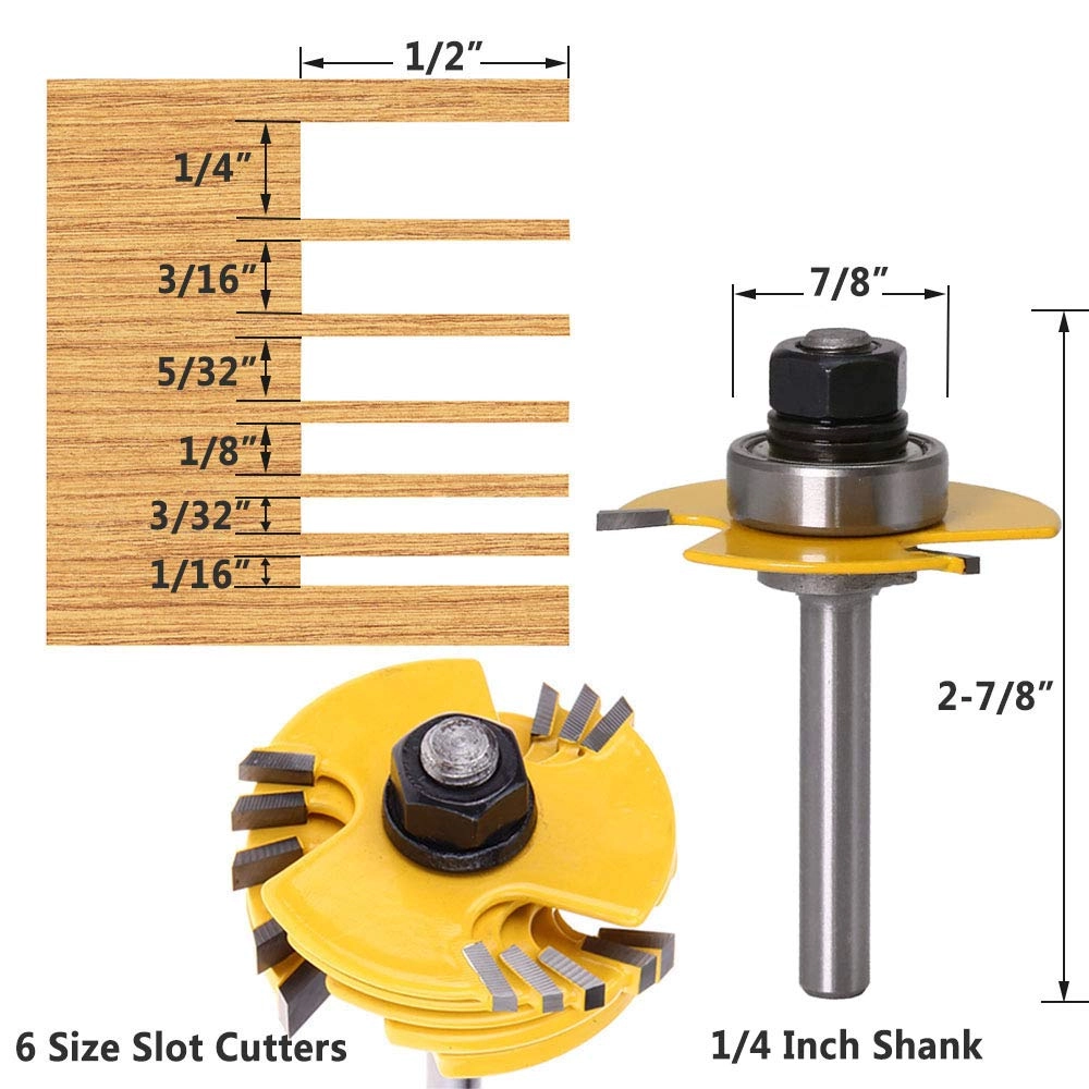 Router Bit Set - 1/4 Inch 6Pcs
