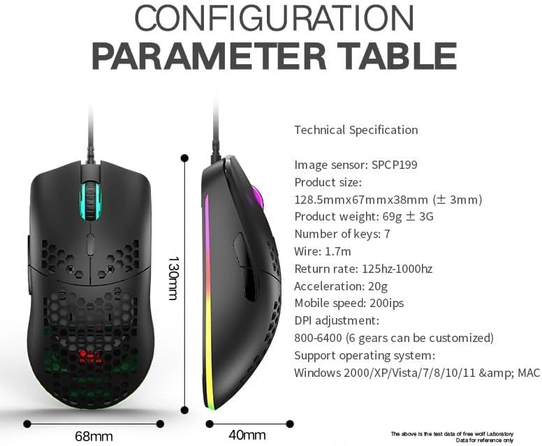 Ultralight Honeycomb Gaming Mouse - Unknown