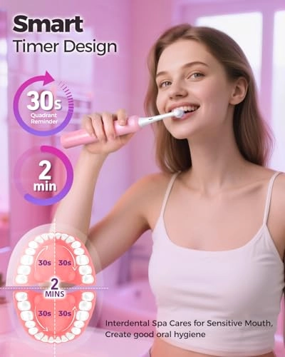 Rotating Electric Toothbrush - 8 Brush Heads 4 Modes 25-Day Battery Life