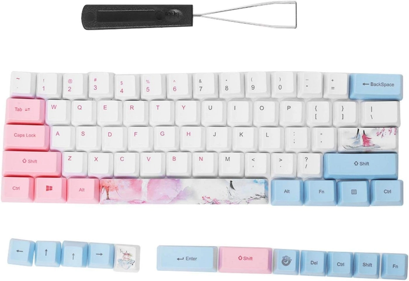 cheekyglo Keycap - 73Pcs PBT Colorful + Shaft Puller