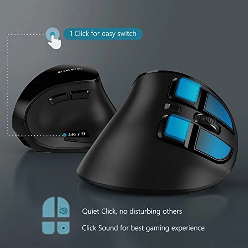 Ergonomic Vertical Mouse - Bluetooth, USB