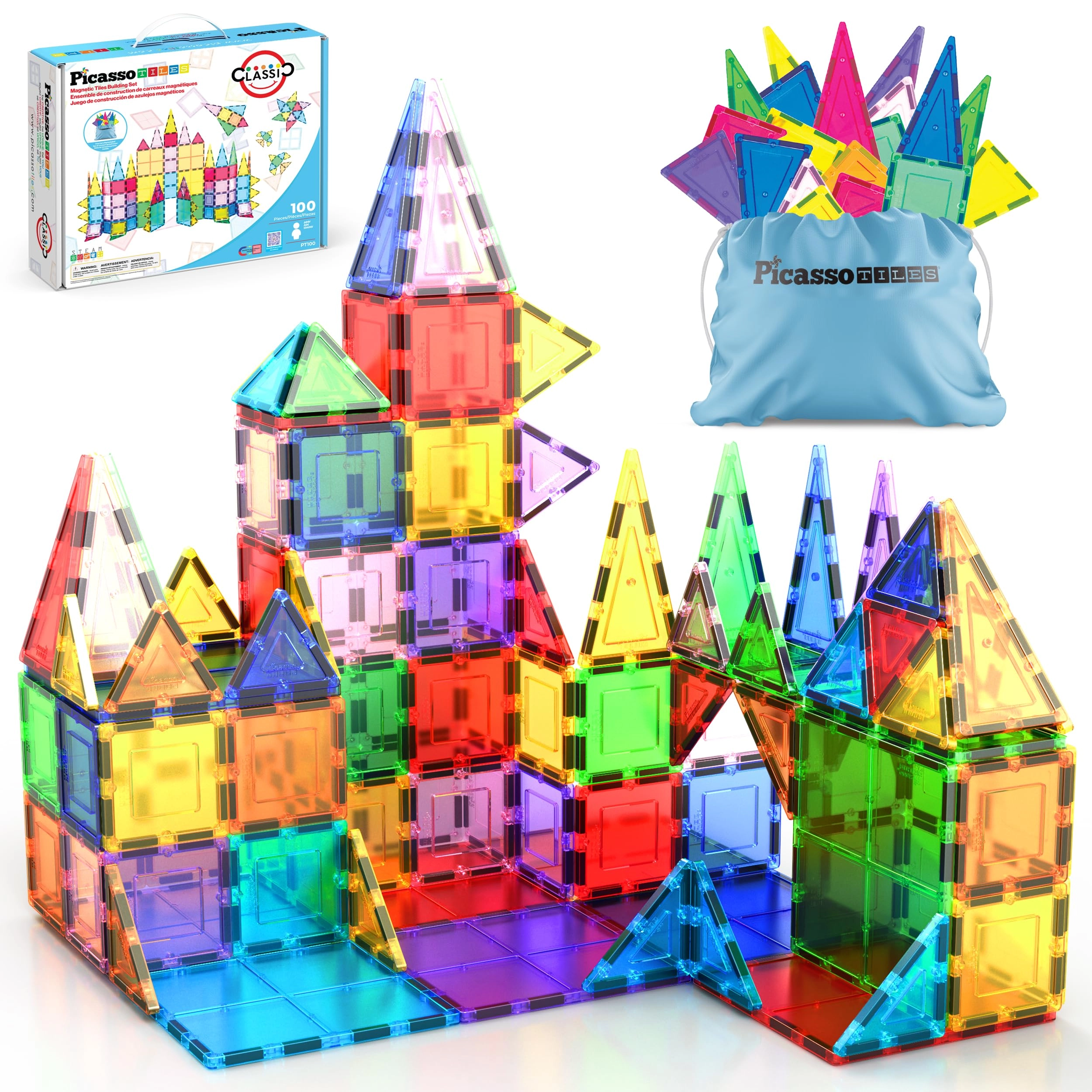 PicassoTiles Magnetic Building Blocks - 100pcs