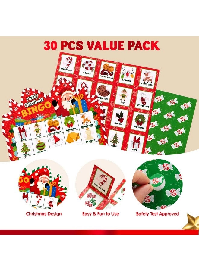 Christmas Bingo Cards - 30 Players Kids