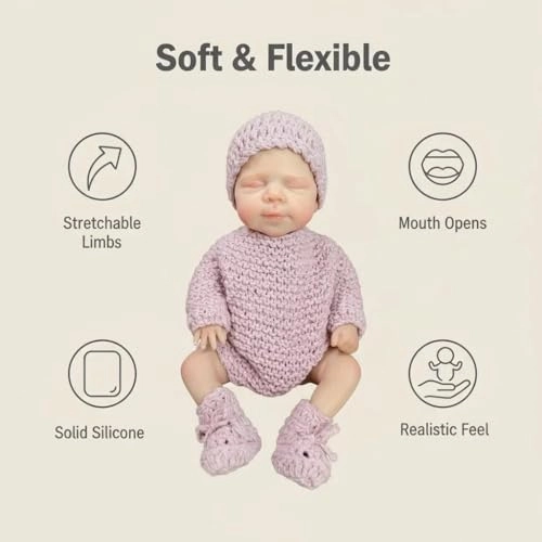 Reborn Baby Doll - 12 inch Full Silicone Girl Ages 3+