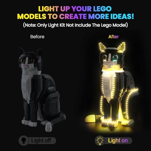 LED Light Kit - Compatible with Lego Tuxedo Cat 5V USB