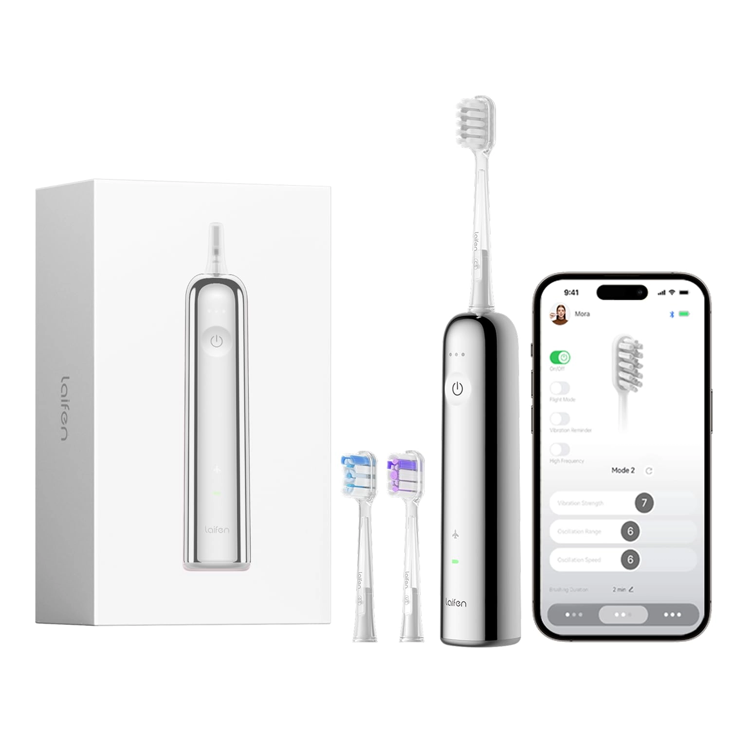 Wave - 3 Brush Heads IPX7 Waterproof Magnetic Rechargeable