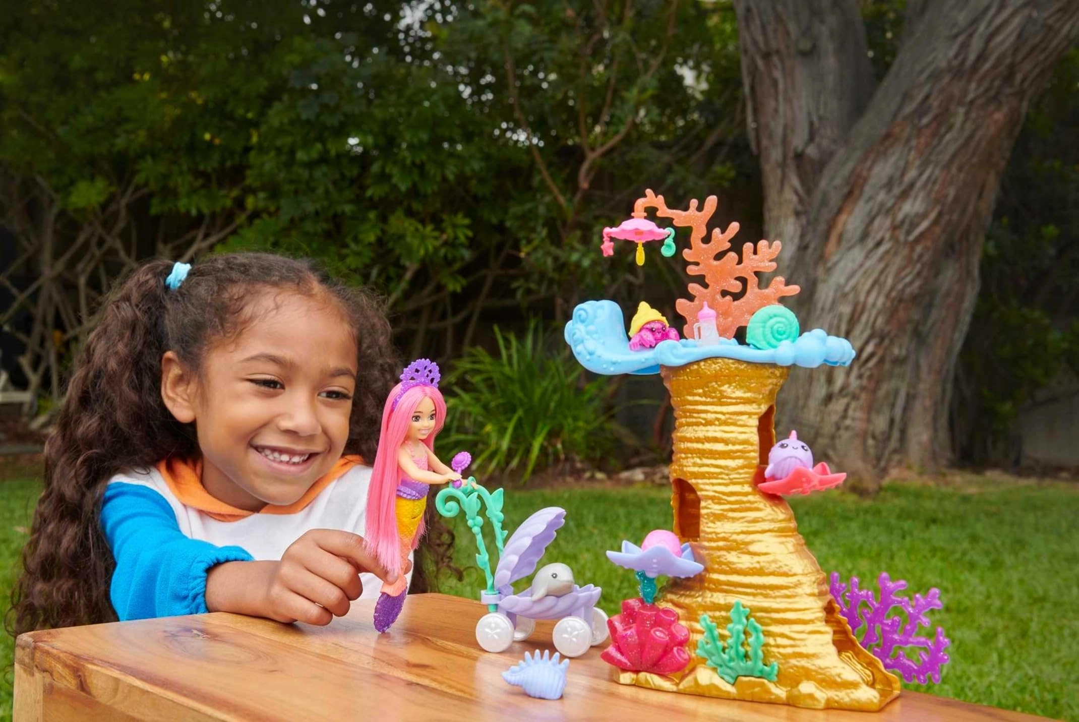 Chelsea Mermaid Doll and Playset - Plastic Pink Hair Ages 3+