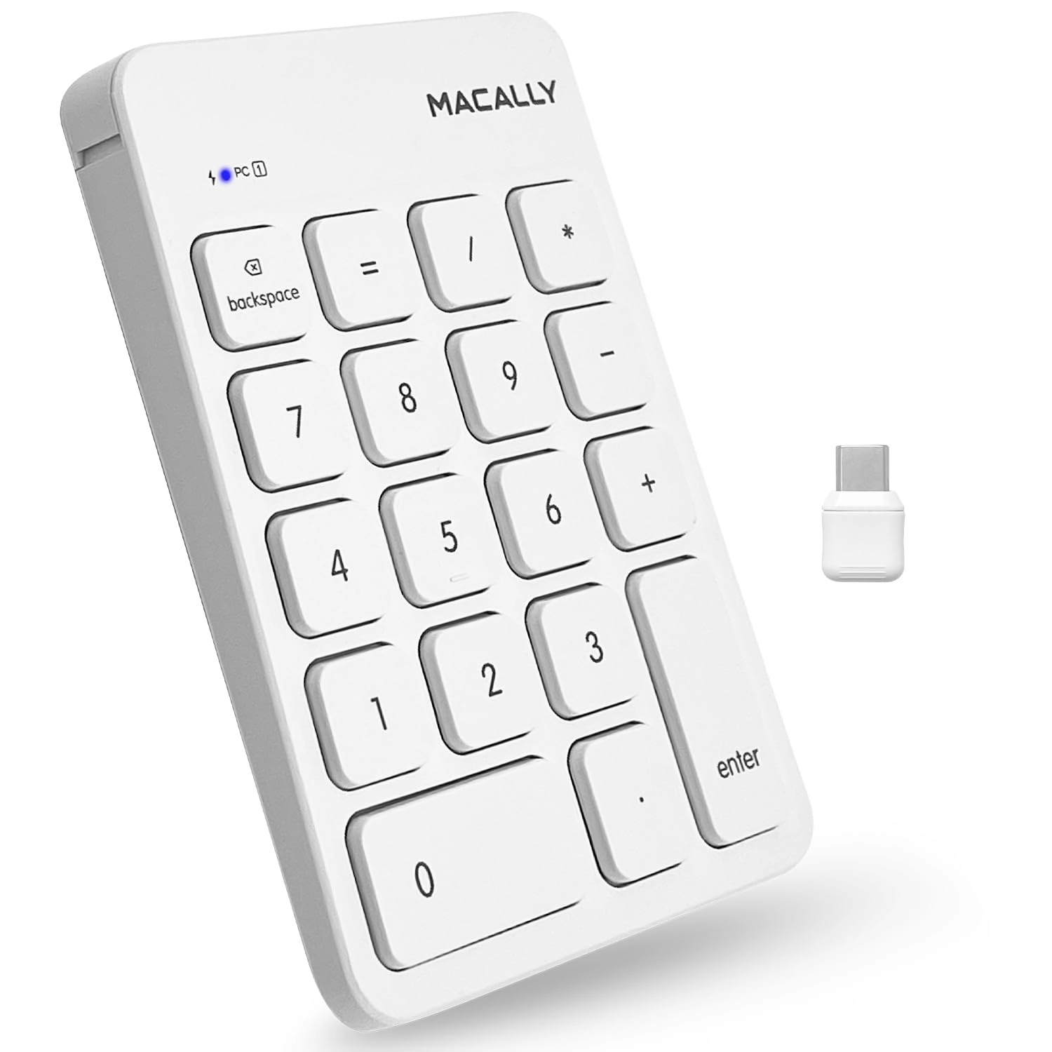 Macally 2.4G Wireless Numeric Keypad USB C - scissor switches
