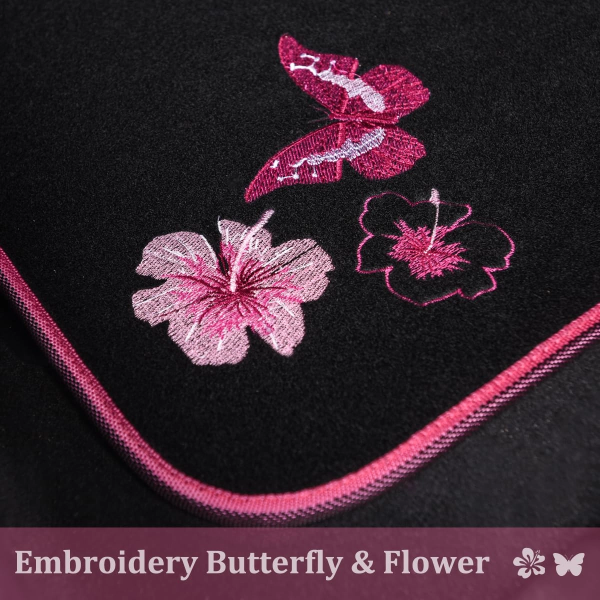 Embroidery Butterfly and Flower Car Floor Mats